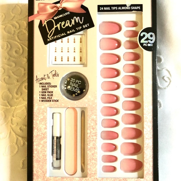 L.A. Colors Manicure Dream Artificial Nail Tip 29 Piece Set Gem Accents & Tools - Picture 1 of 11